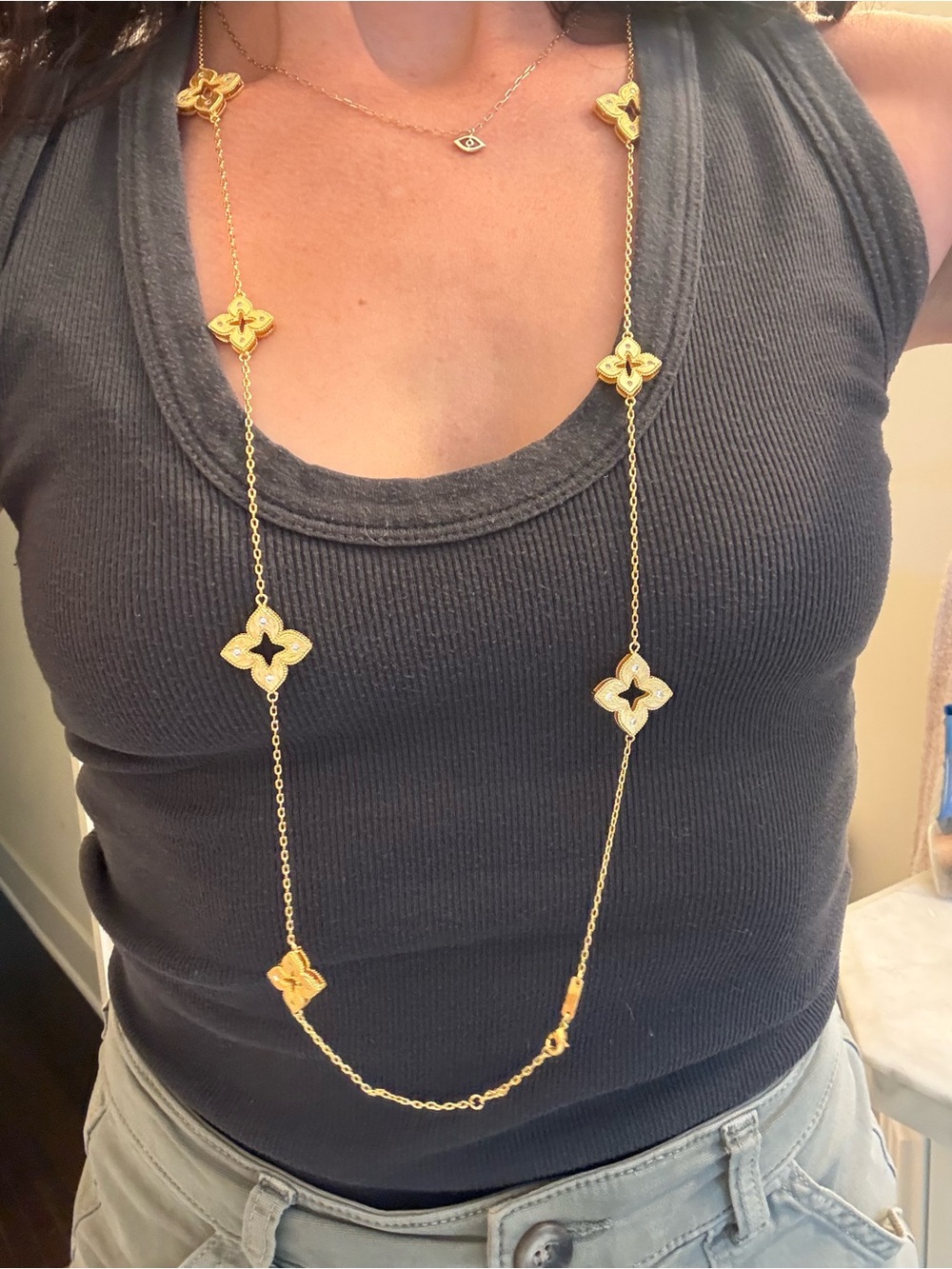 18k Gold-Plaited Venetian Station Necklace - Picture 10 of 10